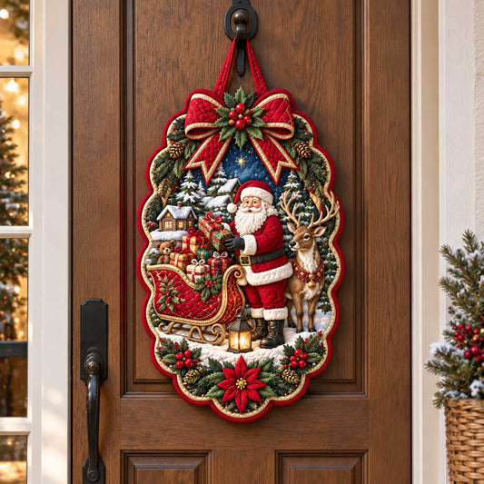 Santa Magic Custom Shape Quilted Door Hanger TZL0TD59