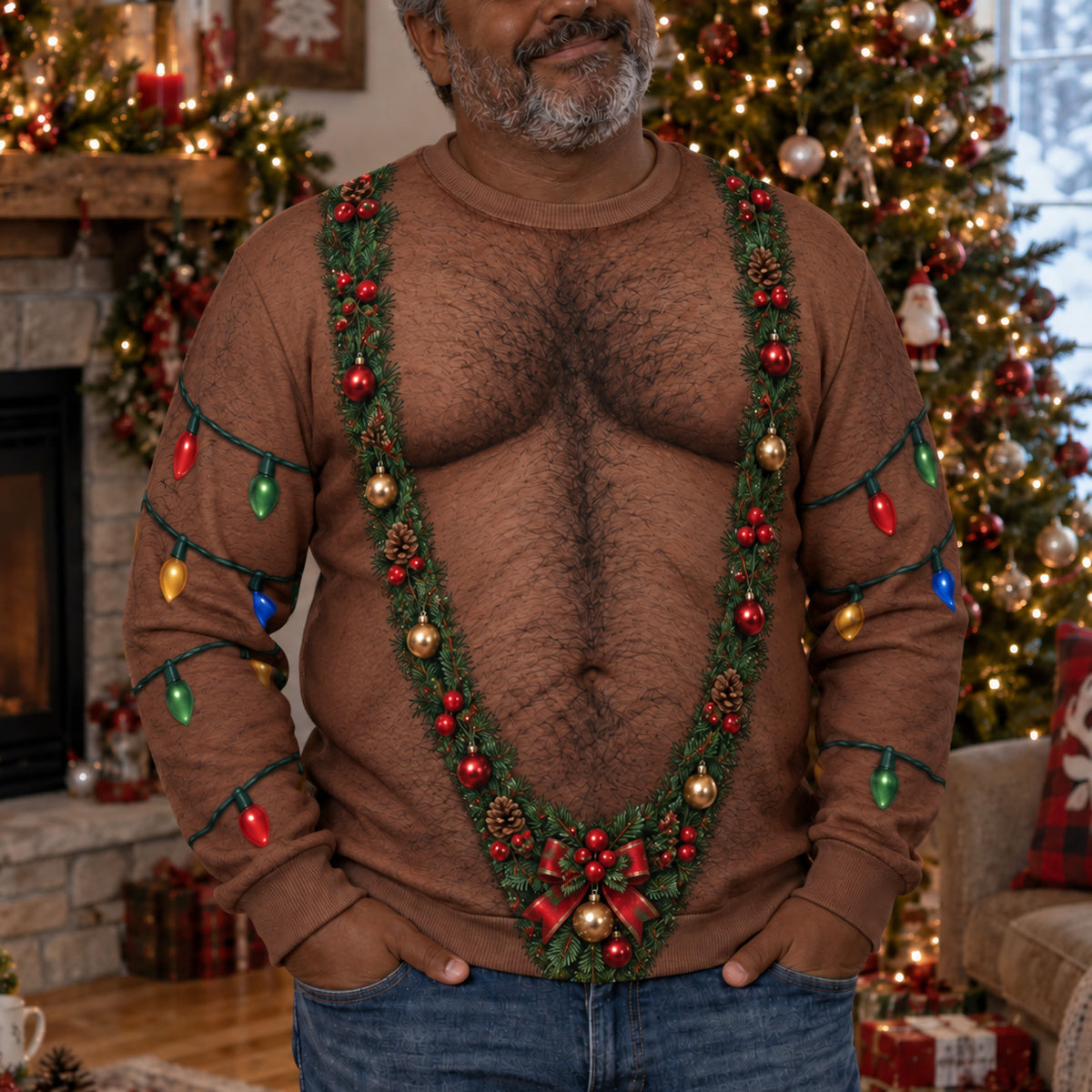 Santa Mankini Personalized Ugly Sweatshirt TZL0TV067