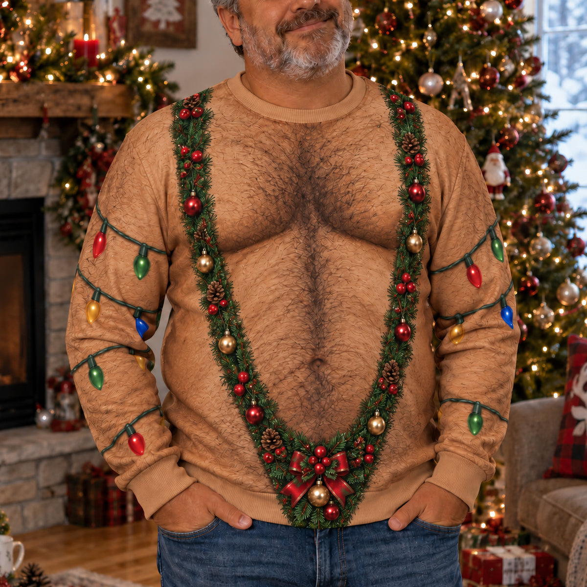 Santa Mankini Personalized Ugly Sweatshirt TZL0TV067