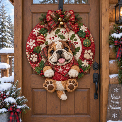 Santa Paws Christmas Custom Shape Quilted Door Hanger TZL0PT0341