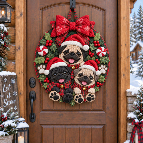 Santa Paws Is Coming Custom Shape Quilted Door Hanger TZL0PT0342