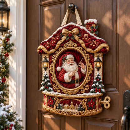Santa Sparkle Custom Shape Quilted Door Hanger TZL0TD101