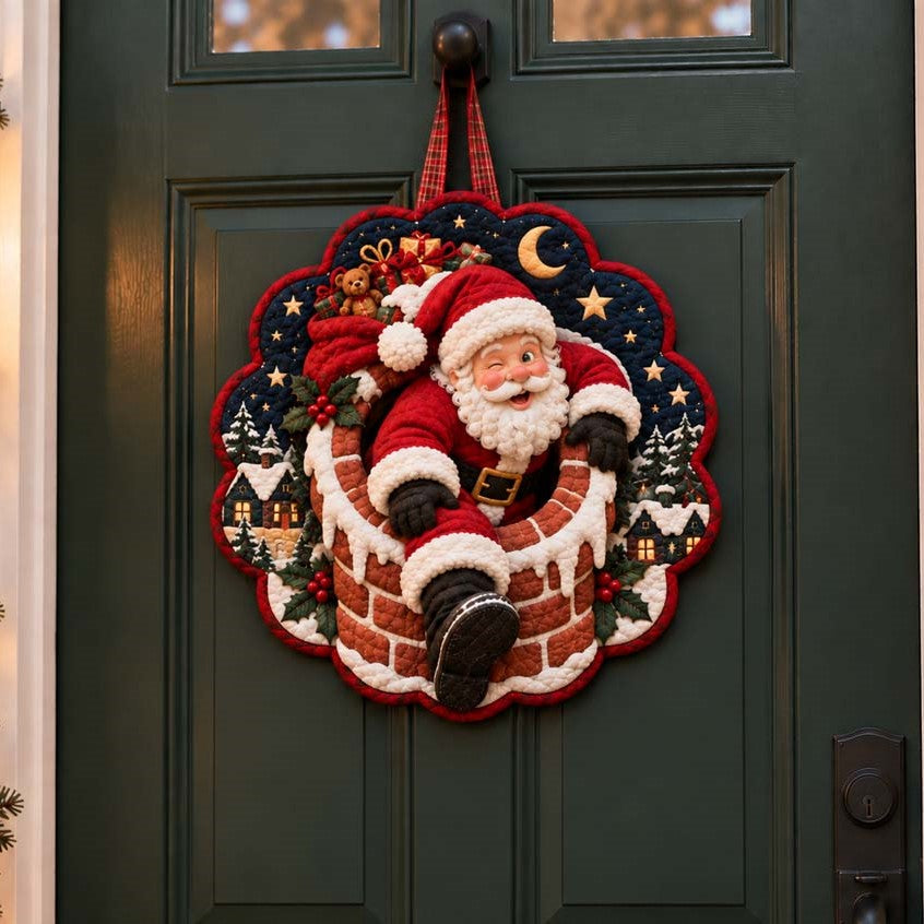 Santa Star Medallion Custom Shape Quilted Door Hanger TZL0HH0076