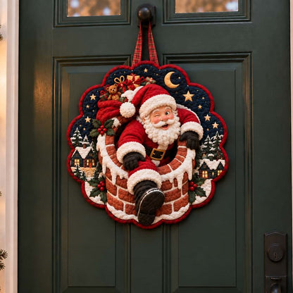 Santa Star Medallion Custom Shape Quilted Door Hanger TZL0HH0076