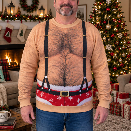 Santa Suspenders Personalized Ugly Sweatshirt TZL0TV075