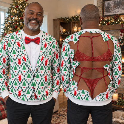 Santa Undressed Personalized Ugly Sweatshirt TZL0TV079