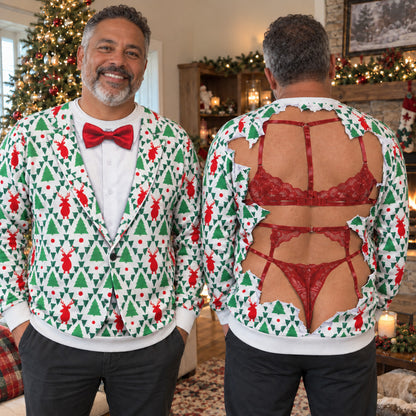 Santa Undressed Personalized Ugly Sweatshirt TZL0TV079