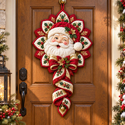 Santa Wishes Custom Shape Quilted Door Hanger TZL0TD60