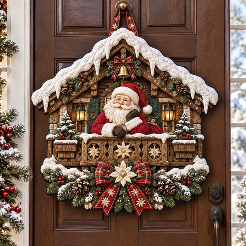 Santa Wishes Custom Shape Quilted Door Hanger TZL0TD95