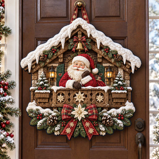 Santa Wishes Custom Shape Quilted Door Hanger TZL0TD95