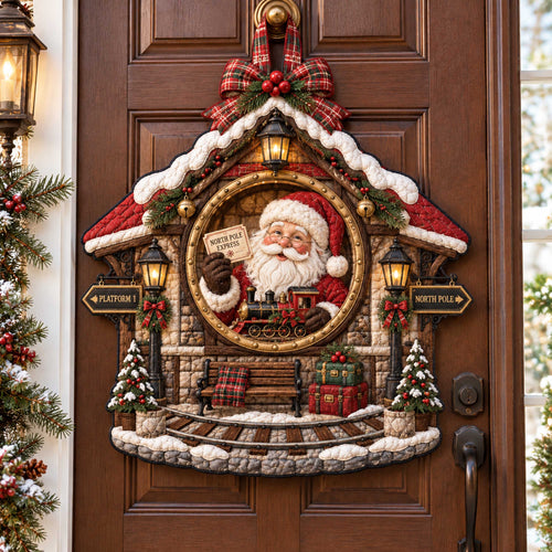 Santa Wonder Custom Shape Quilted Door Hanger TZL0TD96