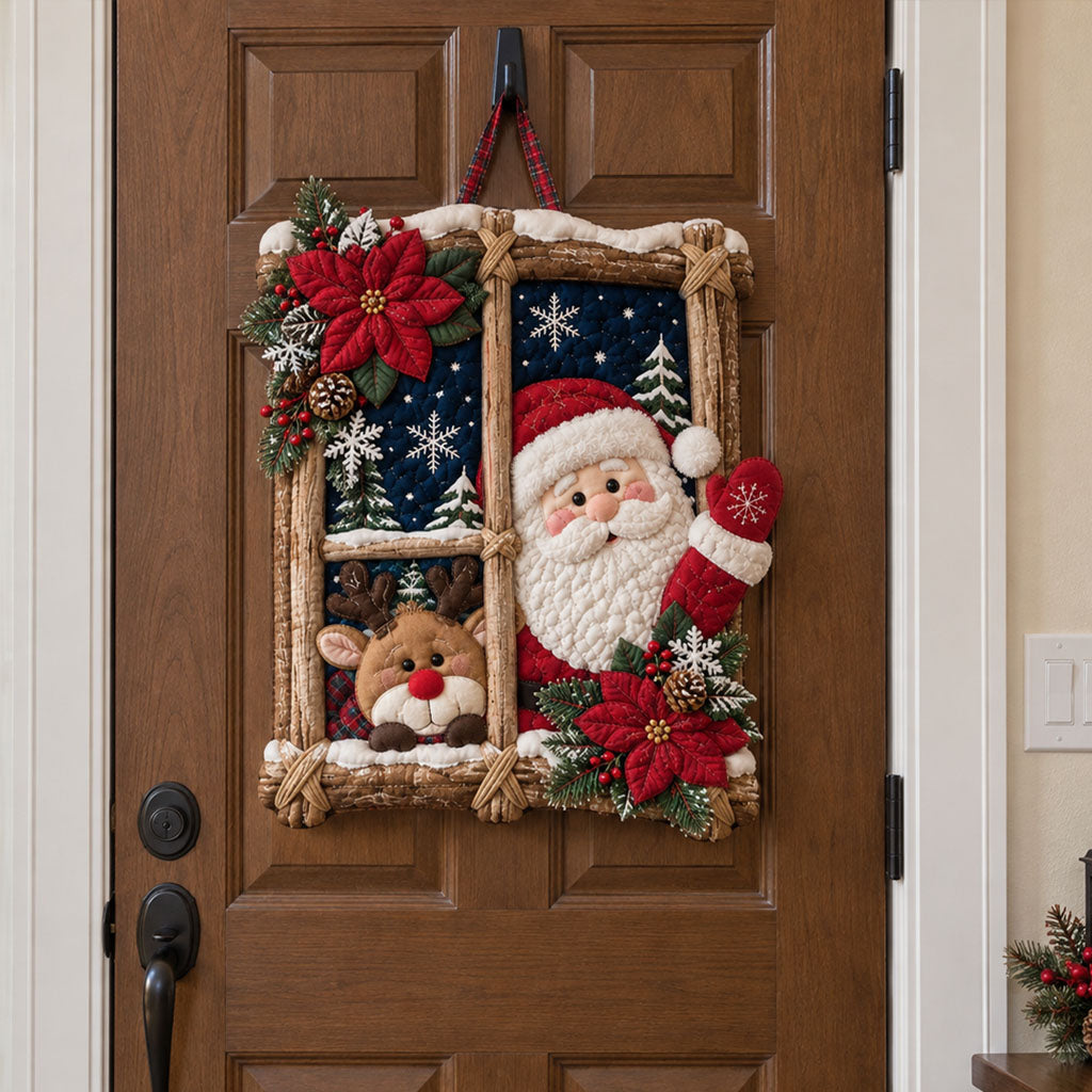 Santa’s Christmas Night Custom Shape Quilted Door Hanger TZL0PT0304