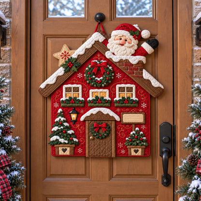 Santa’s Welcome Custom Shape Quilted Door Hanger TZL0PT0307