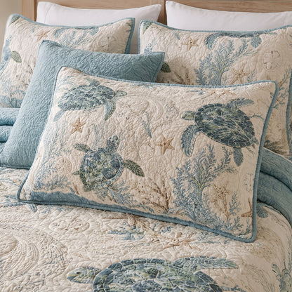 Sea Turtle Cove Quilted Bedding Pillow Case NCU0DV9931