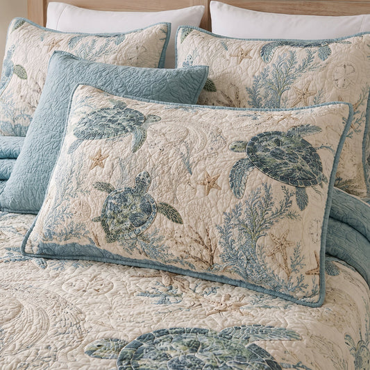 Sea Turtle Cove Quilted Bedding Pillow Case NCU0DV9931