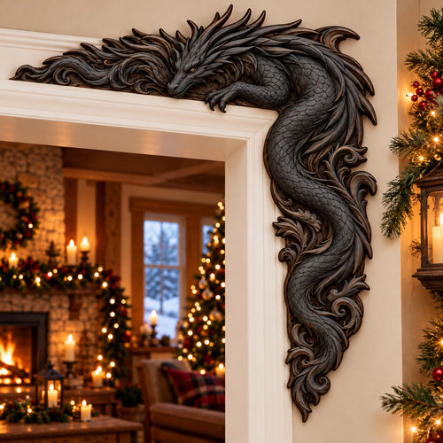 Shadow Ember Dragon Christmas Door Corner Sign TZL0PT0736