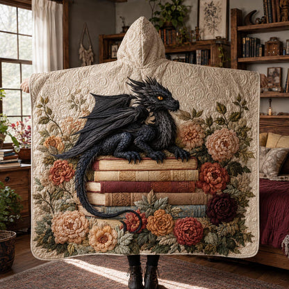 Shadow Rose Dragon Quilted Hooded Blanket TZL0DV029