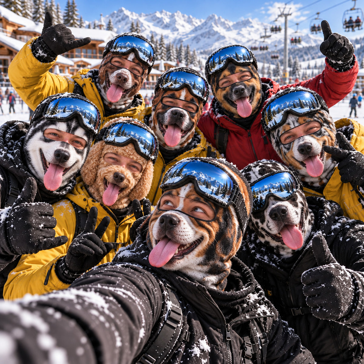 Snow Dogs Gone Wild Funny Ski Mask NCU0TZL013