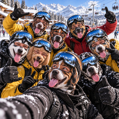 Snow Dogs Gone Wild Funny Ski Mask NCU0TZL013