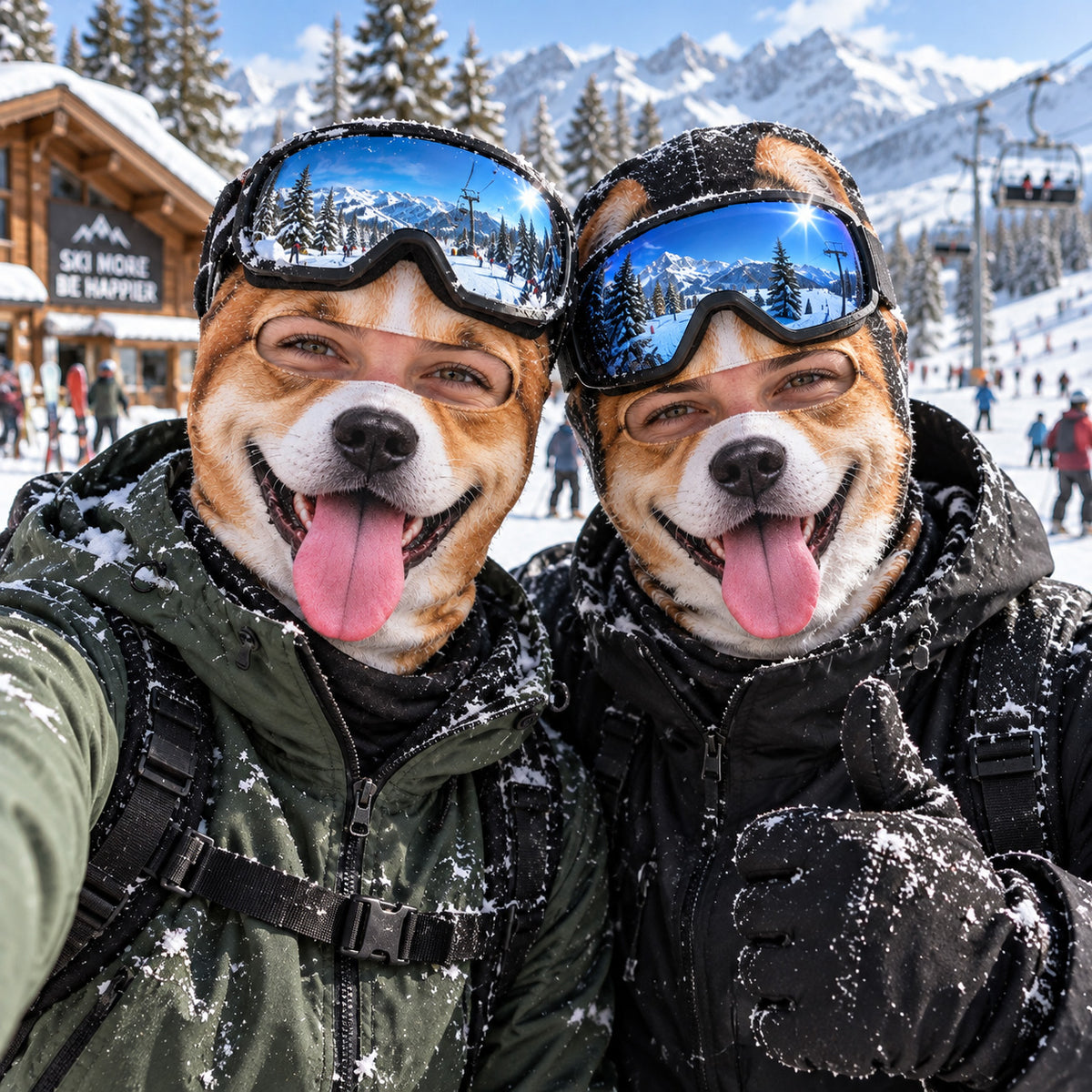 Snow Dogs Gone Wild Funny Ski Mask NCU0TZL013