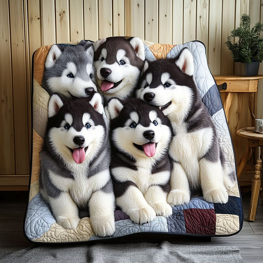 Snowbound Malamute Quilted Blanket TZL0PT0501