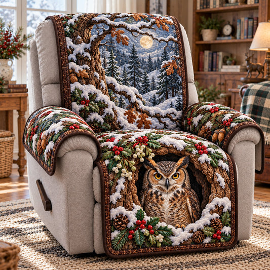 Snowy Tree Hollow Owl Quilted Sofa Cover TZL0TD388