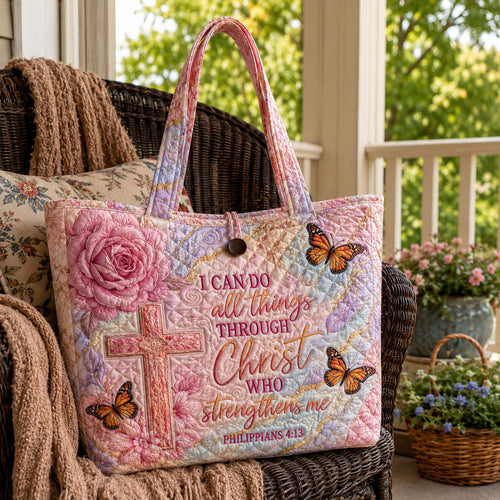 Strength Through Him Quilted Classic Tote Bag TZL0PT0065