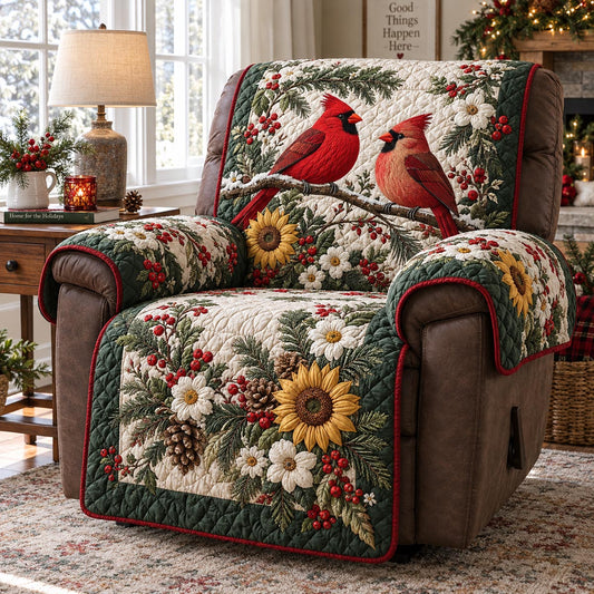 Sunflower Cardinal Holiday Quilted Sofa Cover TZL0DV281