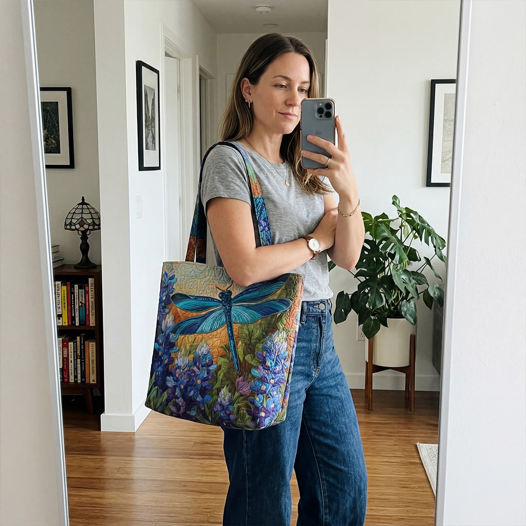 Sunset Stitch Quilted Zipper Tote Bag SN0PT004