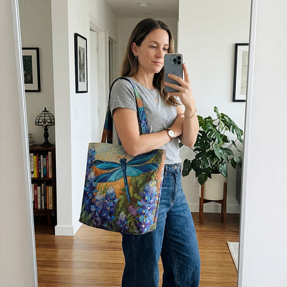 Sunset Stitch Quilted Zipper Tote Bag SN0PT004