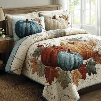 Teal Harvest 3-Piece Quilted Bedding Set NCU0VL3710