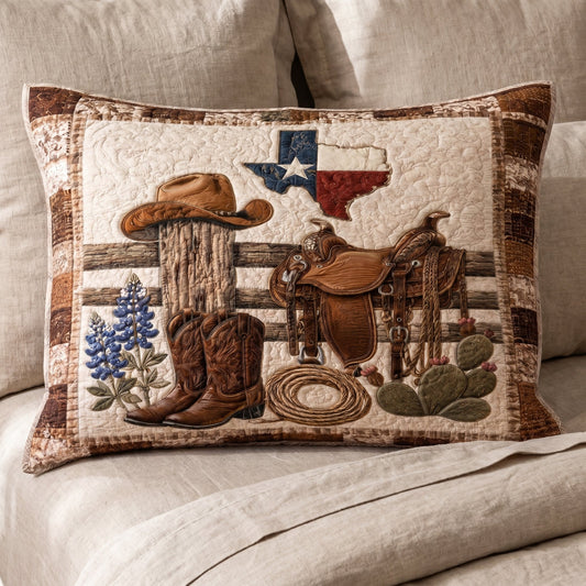 Texas Ranch Roots Quilted Bedding Pillow Case NCU0DV9765