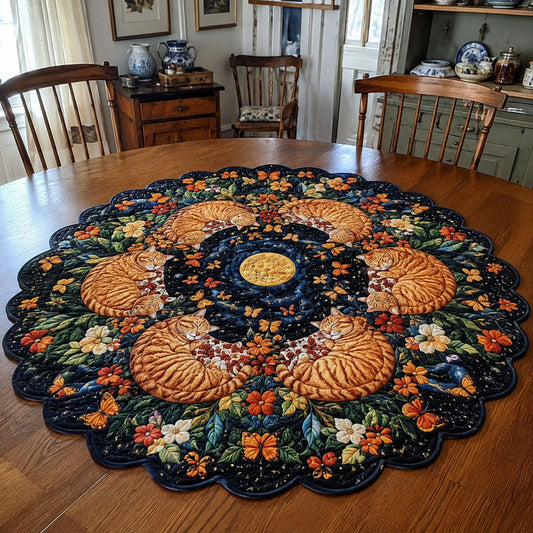 Twilight Felines Custom Shape Quilted Table Topper TZL0PT0037