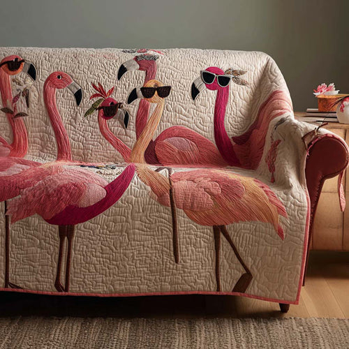 Vacation Flamingos Quilted Sofa Cover NCU0NT10889