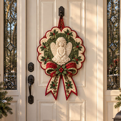 Victorian Holiday Angel Custom Shape Quilted Door Hanger TZL0PT0270