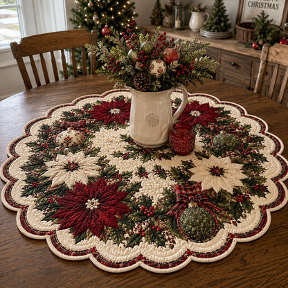 Vintage Christmas Charm Custom Shape Quilted Table Topper TZL0PT0187
