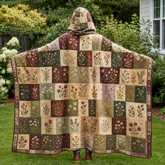 Vintage Meadow Quilted Hooded Blanket TZL0TV026