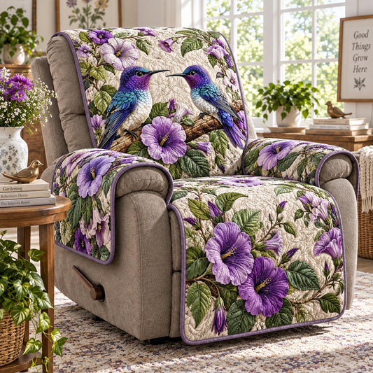 Violet Hummingbird Garden Quilted Sofa Cover TZL0DV272