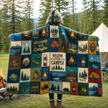 Wanderer Haven Quilted Hooded Blanket TZL0TV032