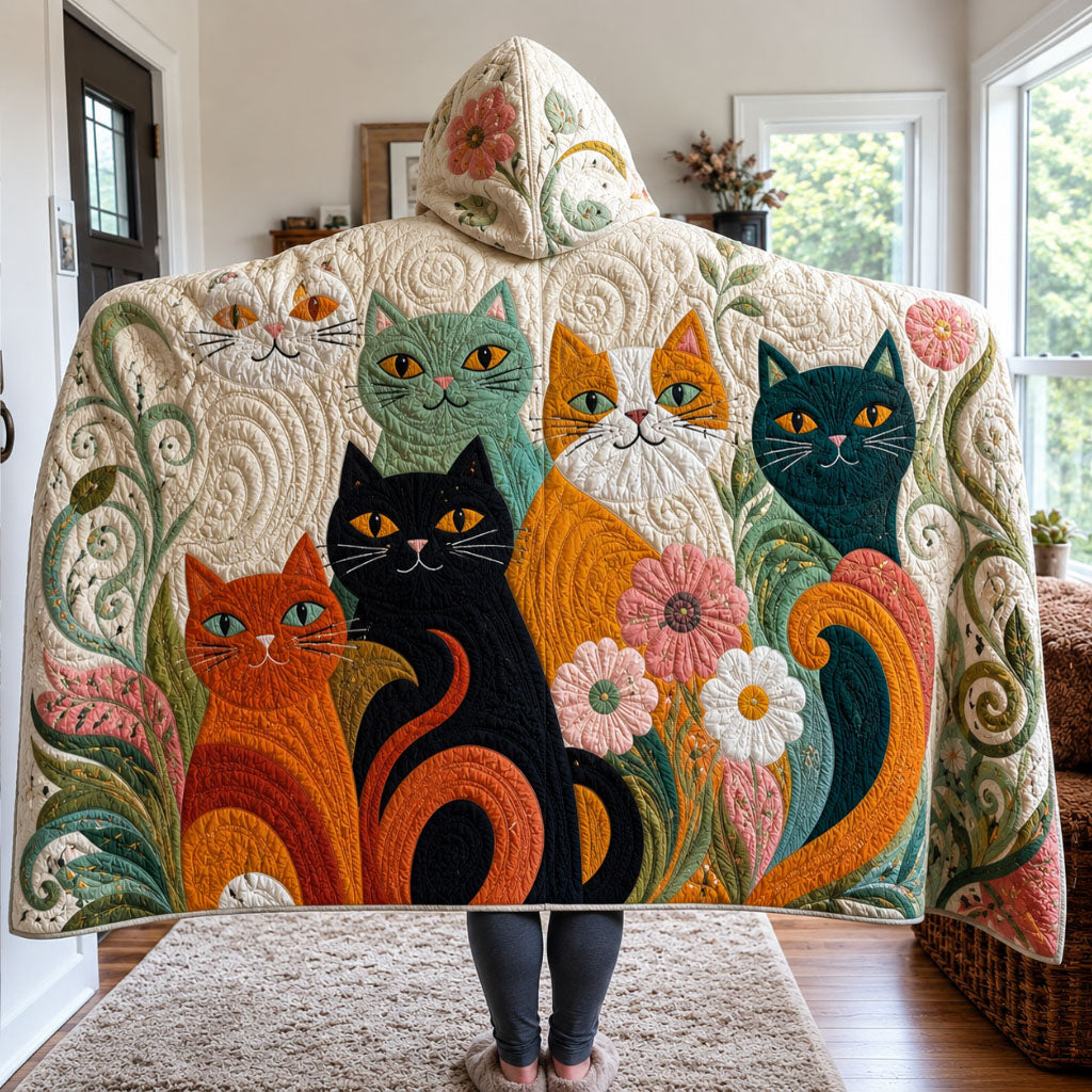 Whisker Portrait Quilted Hooded Blanket TZL0PT0166