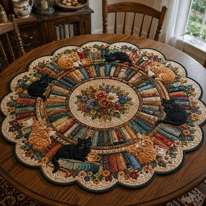 Whiskers and Storybooks Custom Shape Quilted Table Topper TZL0PT0038