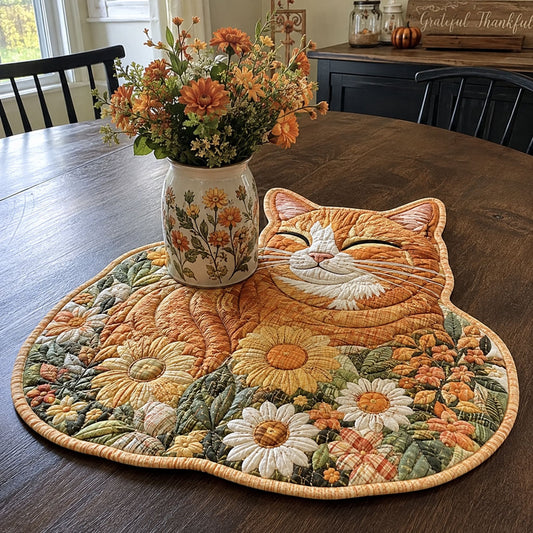 Whiskers at Home Custom Shape Quilted Table Topper TZL0PT0029