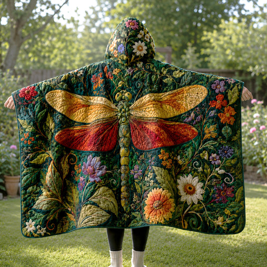Wildflower Dragonfly Quilted Hooded Blanket TZL0TV003