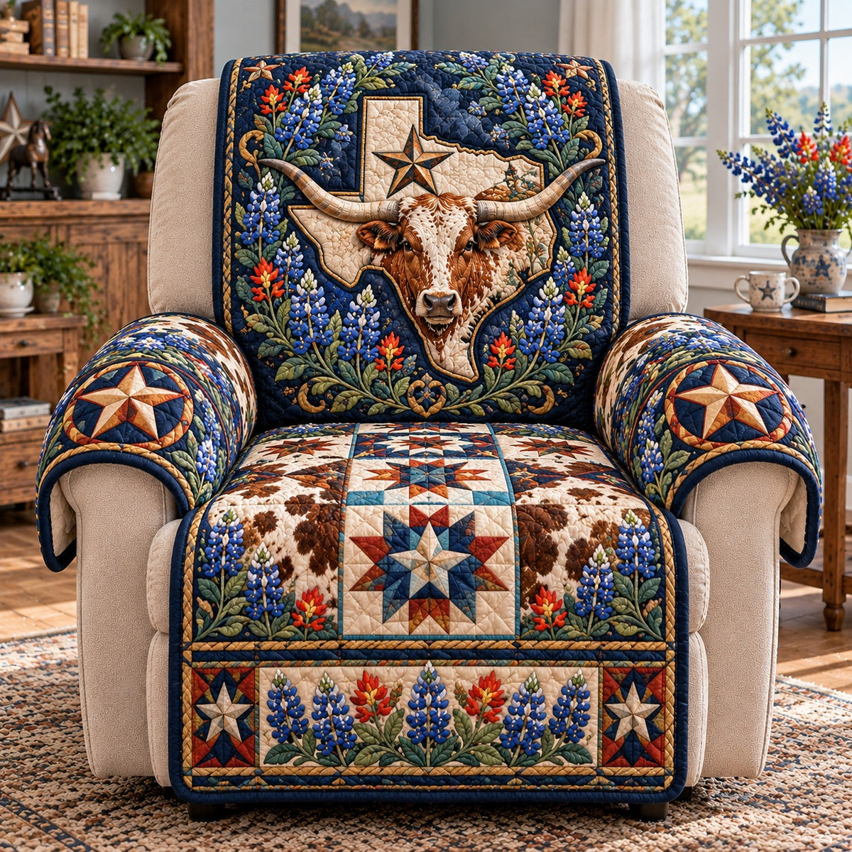 Wildflower Texas Quilted Sofa Cover TZL0TD413