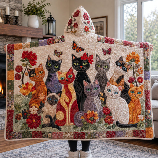 Wildflower Whisker Society Quilted Hooded Blanket TZL0PT0167
