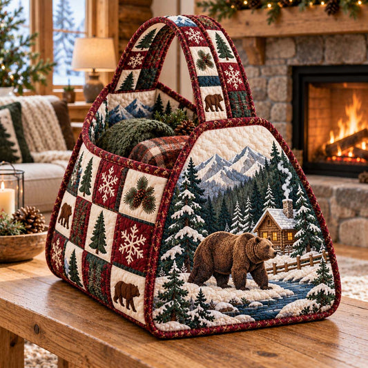 Winter Bear Quilted Carry Basket TZL0HH0156