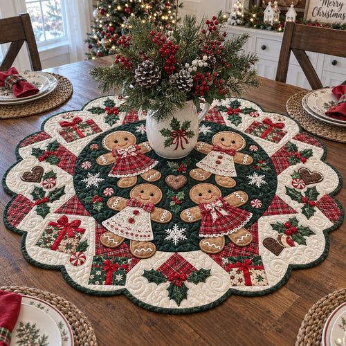 Winterberry Christmas Wishes Custom Shape Quilted Table Topper TZL0PT0361