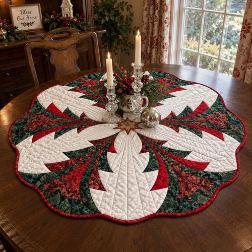 Woodland Holiday Magic Custom Shape Quilted Table Topper TZL0PT0380