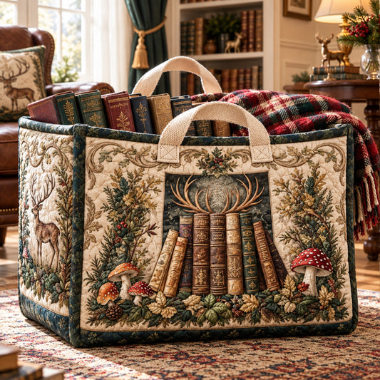 Woodland Stag Books Quilted Storage Basket TZL0PT0722