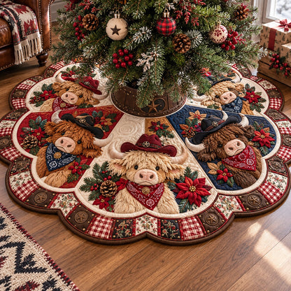 Wrangler Red Custom Shape Christmas Quilted Tree Skirt TZL0TD434